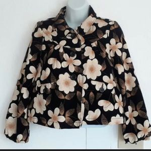 Gap Kids velvet floral prints  coat  Size: XXL(14-16) / Color: black & tan.NWOT.